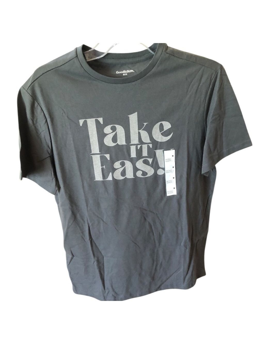 Goodfellow & Co Grey White Take It Easy Short Sleeve Tee M - Picture 2 of 5